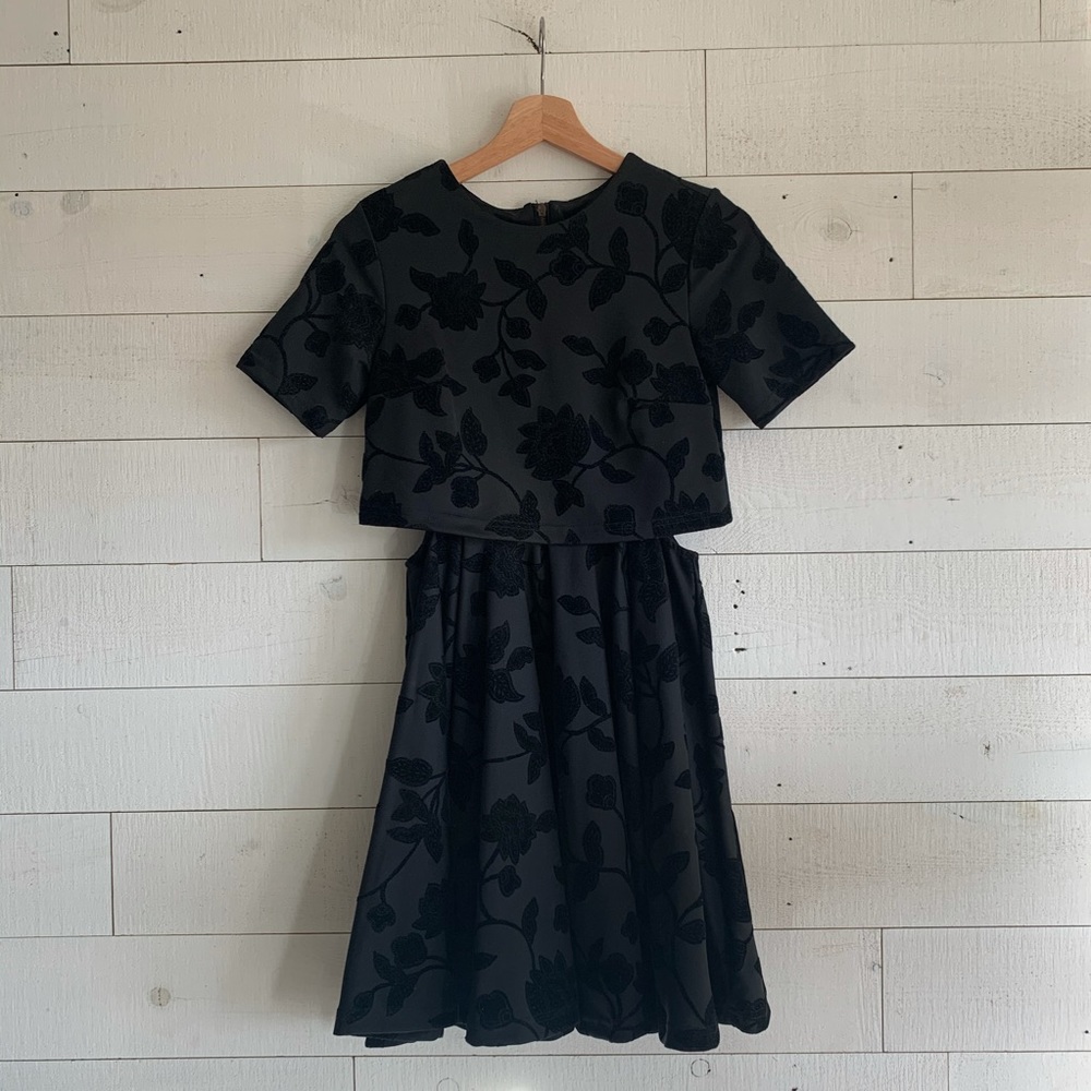 Topshop Black Floral Dress
